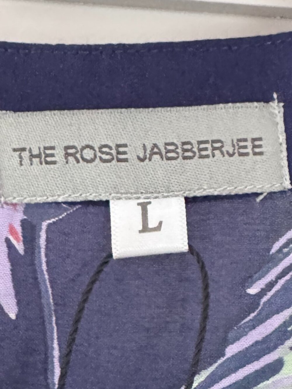 The Rose Jabberjee,Navy Tropical Floral Maxi Dress,Size:L,Sheer, NWT, Never Worn - Picture 3 of 9